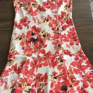 DKNY Red Floral Dress